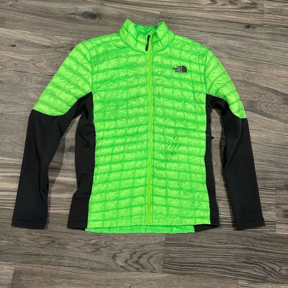 The North Face Thermoball Eco Puffer Jacket light Neon Green Grey sz Med M